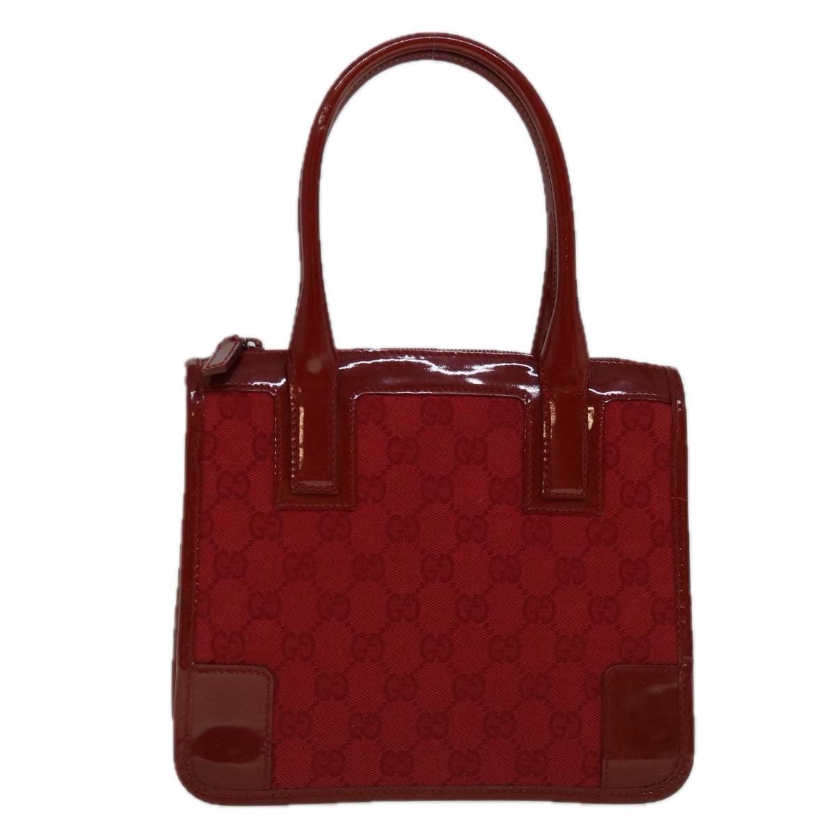 GUCCI GG Canvas Hand Bag Red 000 0856 3444 Auth 60342