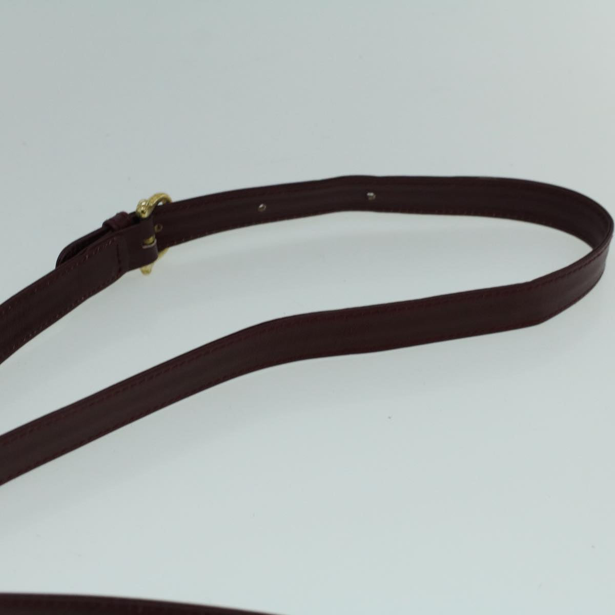 CELINE Macadam Canvas Shoulder Bag Suede Bordeaux Auth 60346