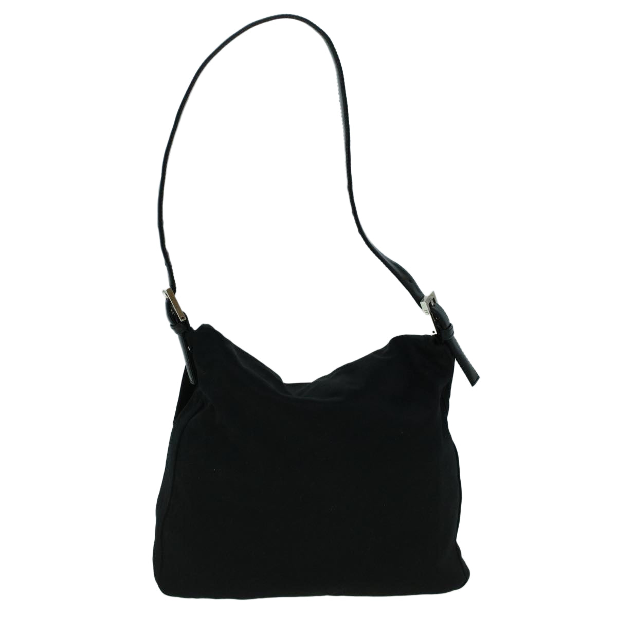 FENDI Mamma Baguette Shoulder Bag Nylon Black Auth 60359 - 0