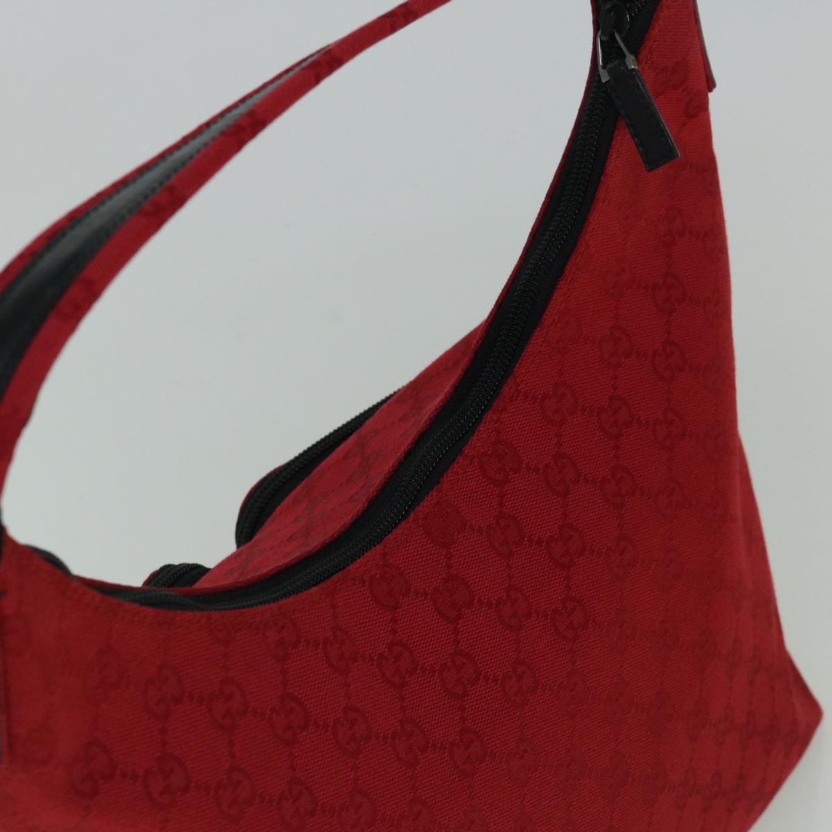 GUCCI GG Canvas Shoulder Bag Red 001 3380 002058 Auth 60384