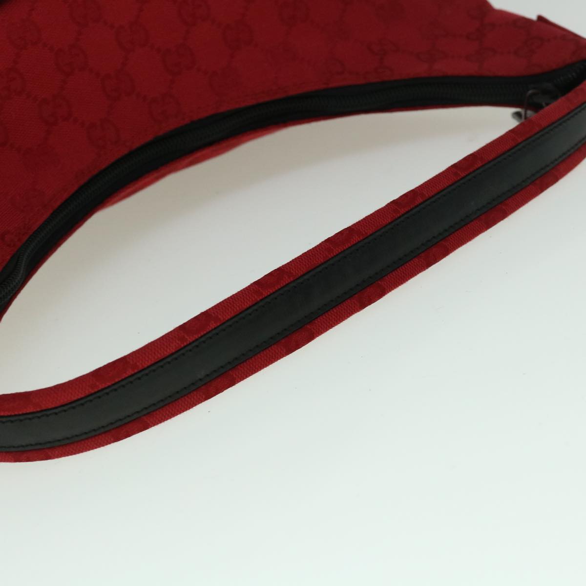 GUCCI GG Canvas Shoulder Bag Red 001 3380 002058 Auth 60384