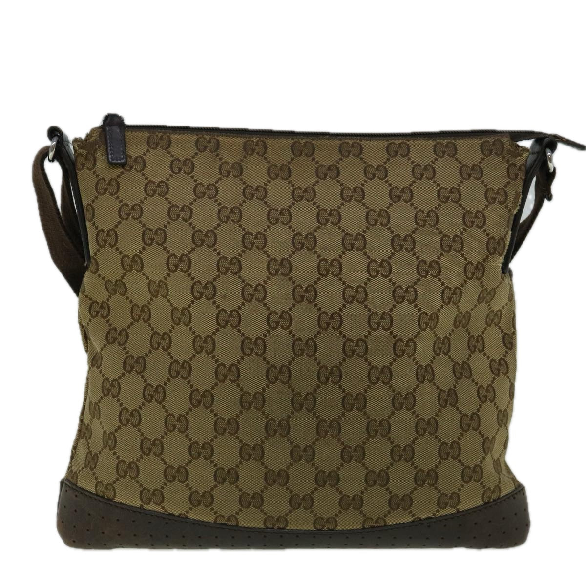 GUCCI GG Canvas Shoulder Bag Beige 145857 Auth 60387