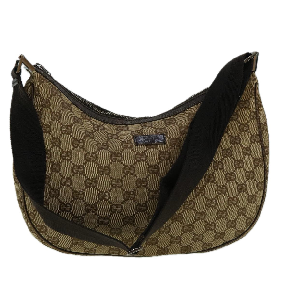 GUCCI GG Canvas Shoulder Bag Beige 122790 Auth 60390