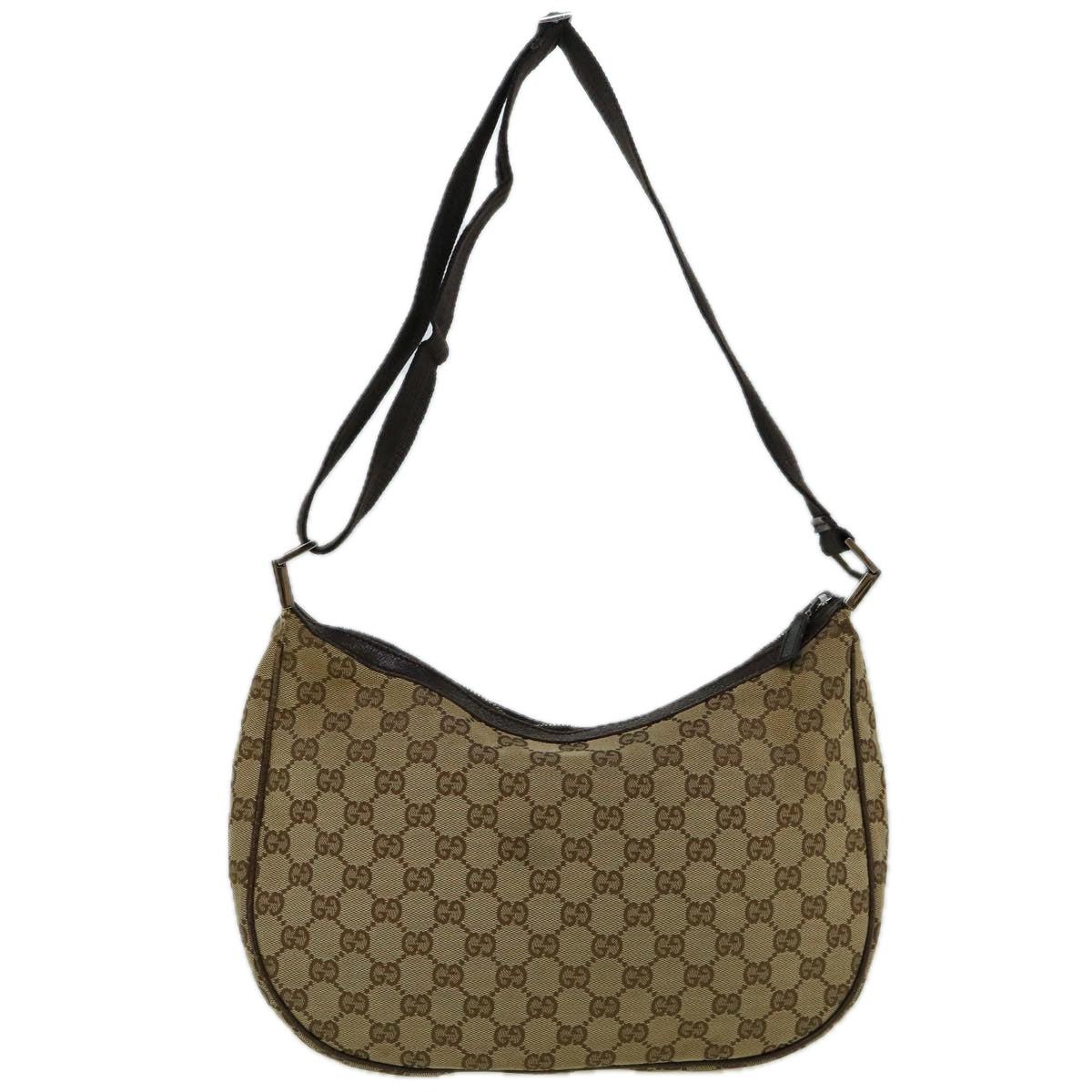 GUCCI GG Canvas Shoulder Bag Beige 122790 Auth 60390