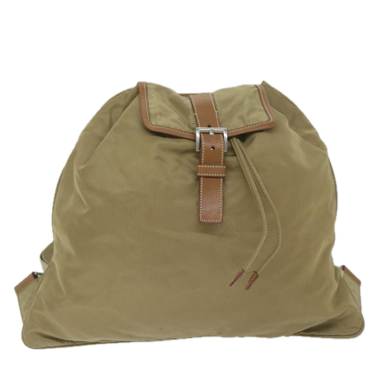 PRADA Backpack Nylon Beige Auth 60398 - 0