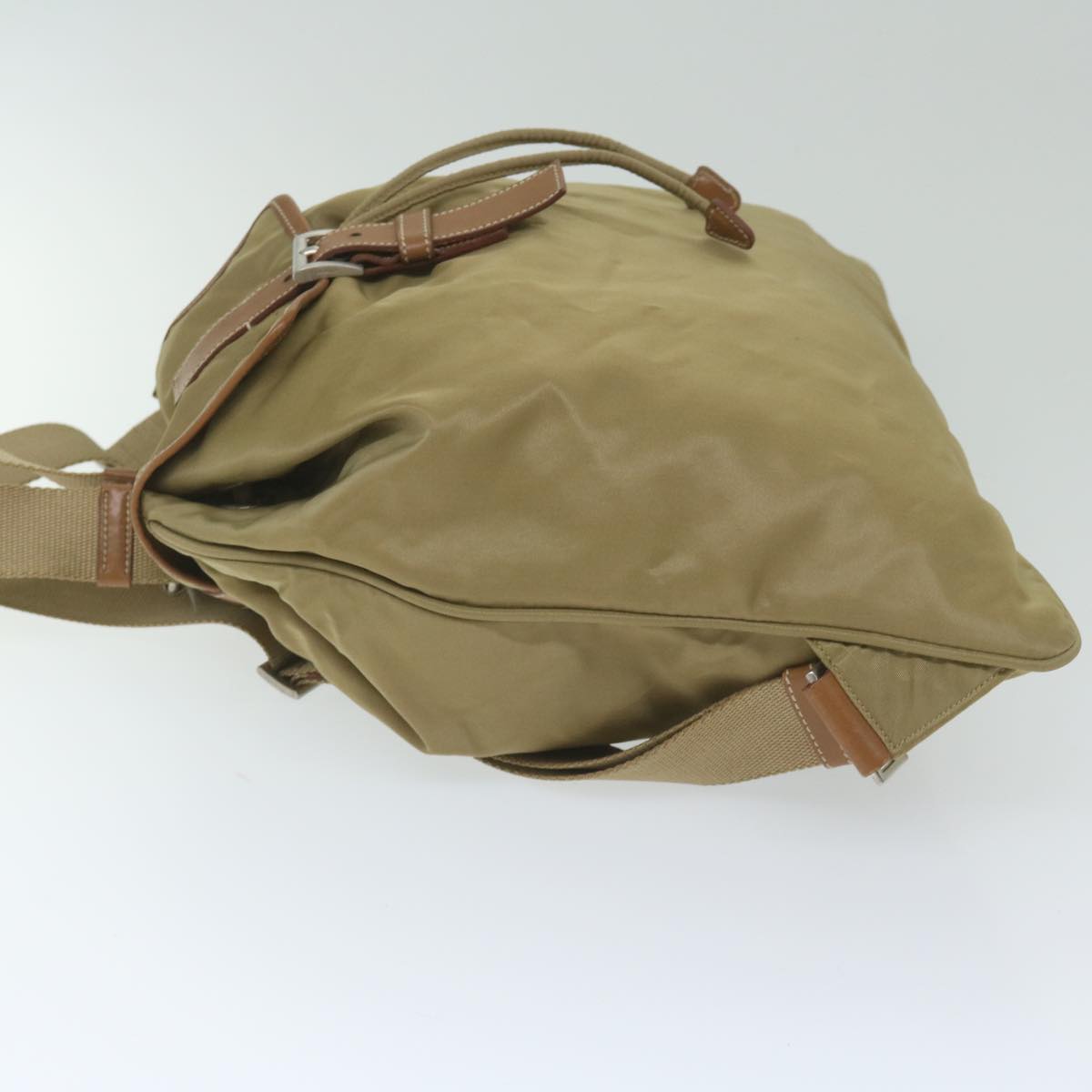 PRADA Backpack Nylon Beige Auth 60398