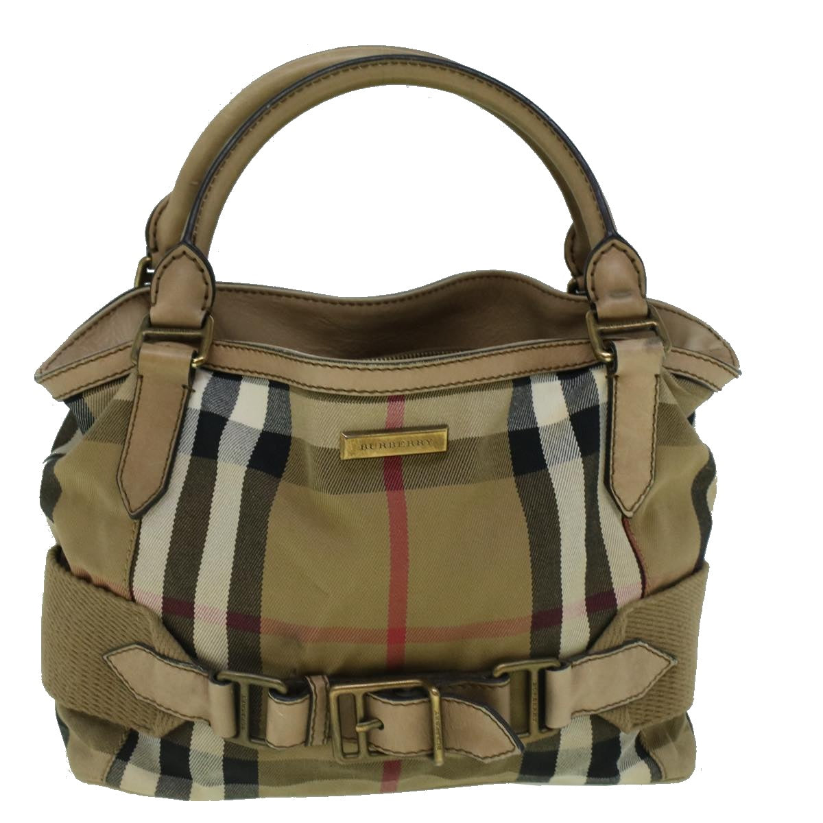 BURBERRY Nova Check Tote Bag Canvas 2way Beige Auth 60427