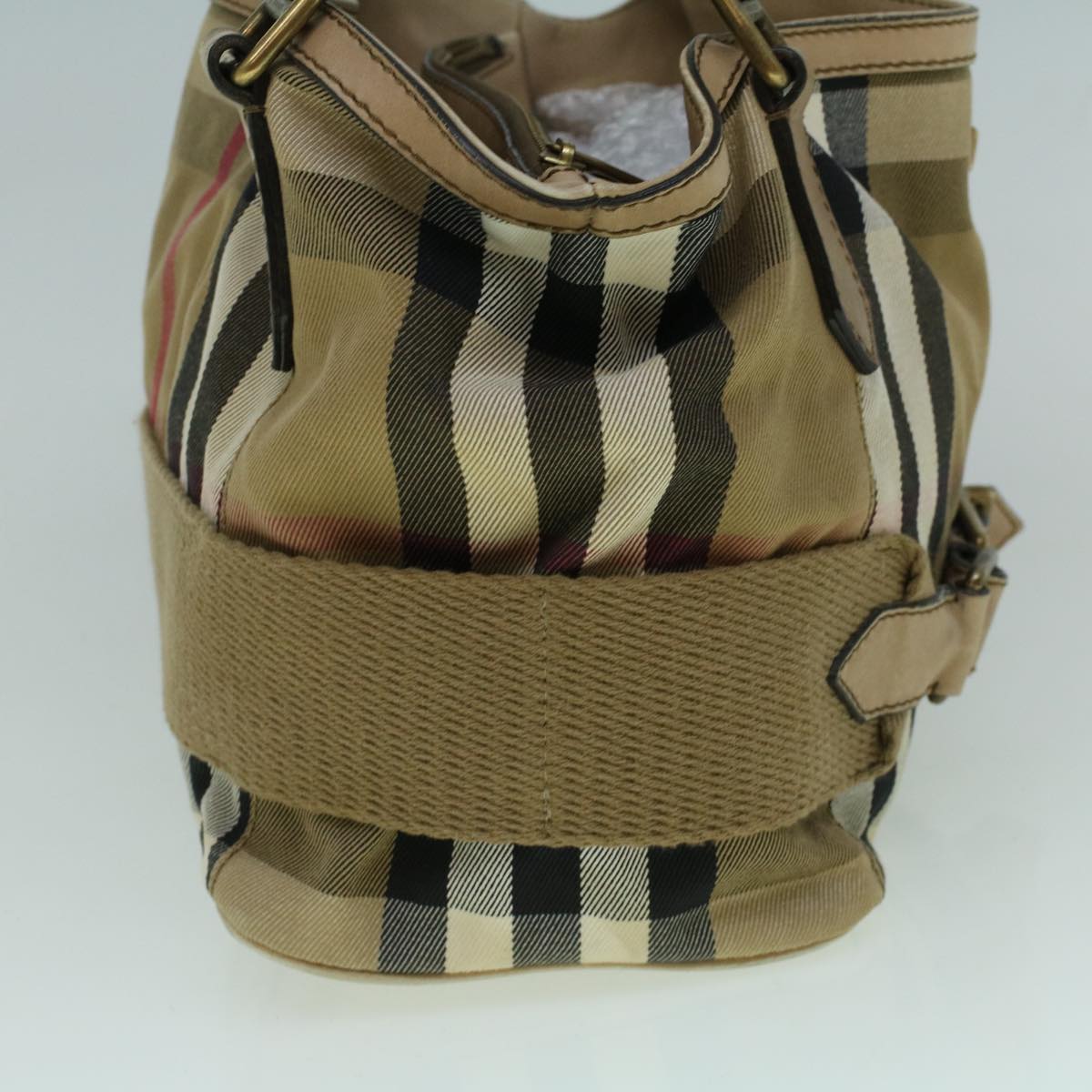 BURBERRY Nova Check Tote Bag Canvas 2way Beige Auth 60427