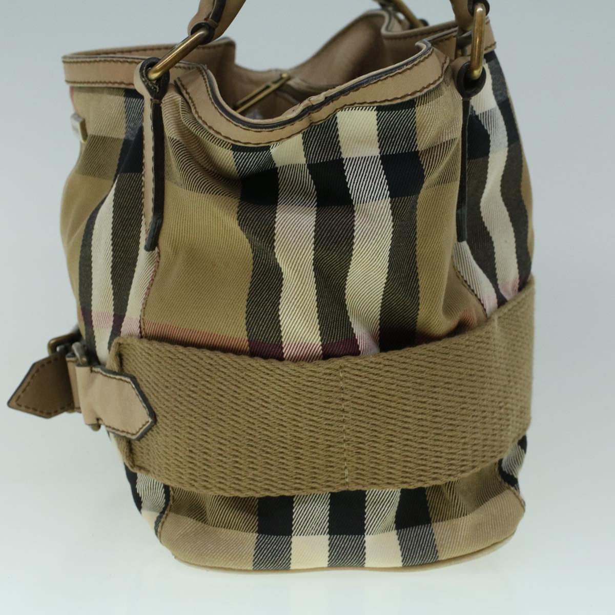 BURBERRY Nova Check Tote Bag Canvas 2way Beige Auth 60427