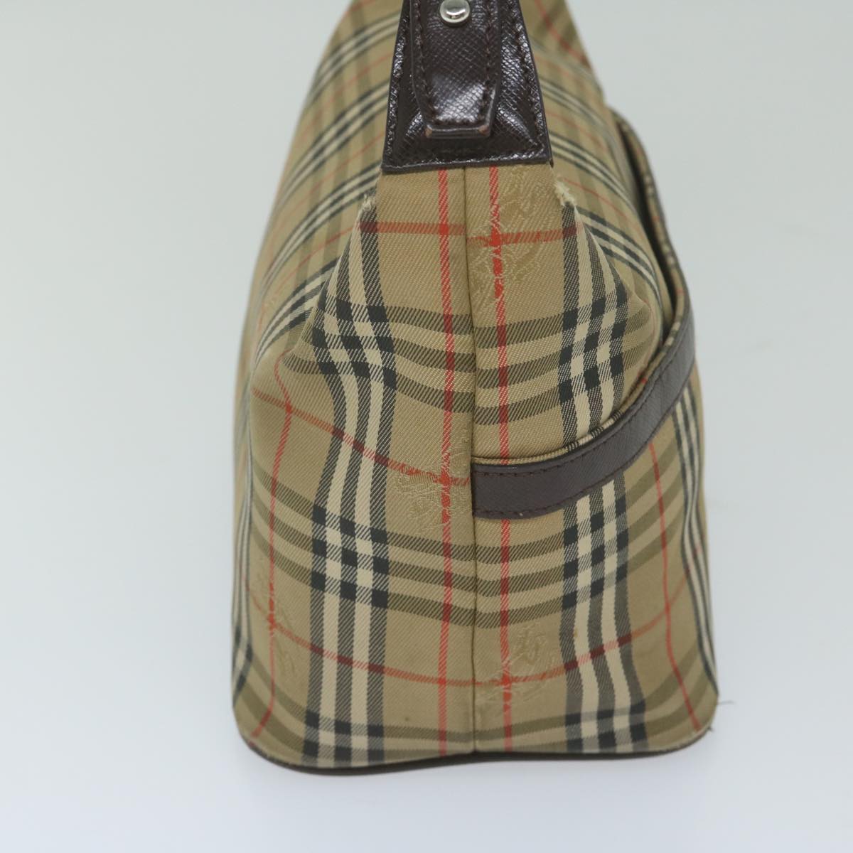 Burberrys Nova Check Shoulder Bag Nylon Canvas Beige Auth 60438