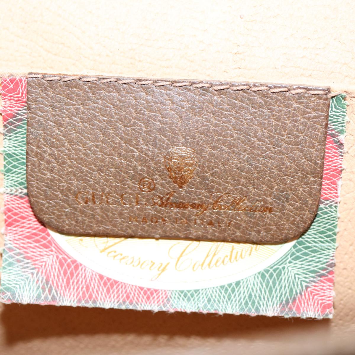 GUCCI GG Supreme Web Sherry Line Clutch Bag Beige Red Green 89 01 030 Auth 60457