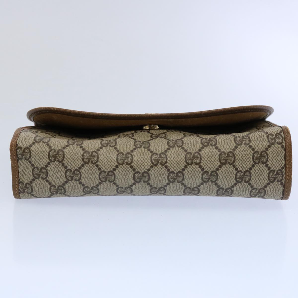 GUCCI GG Supreme Web Sherry Line Clutch Bag Beige Red Green 89 01 030 Auth 60457