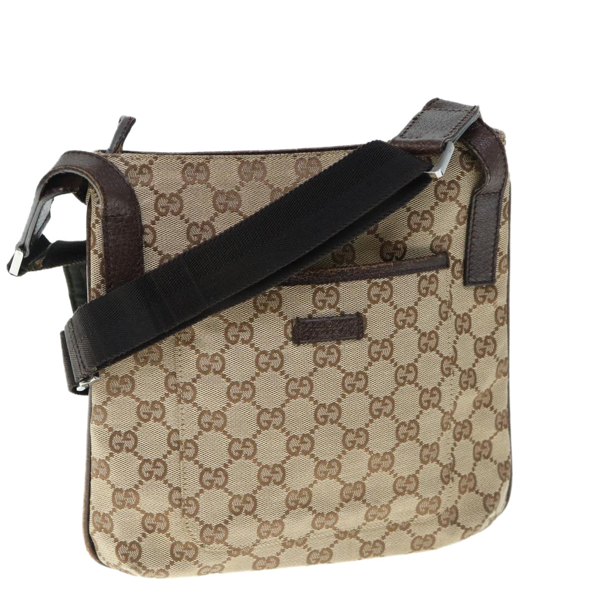 GUCCI GG Canvas Shoulder Bag Beige 122793 Auth 60517