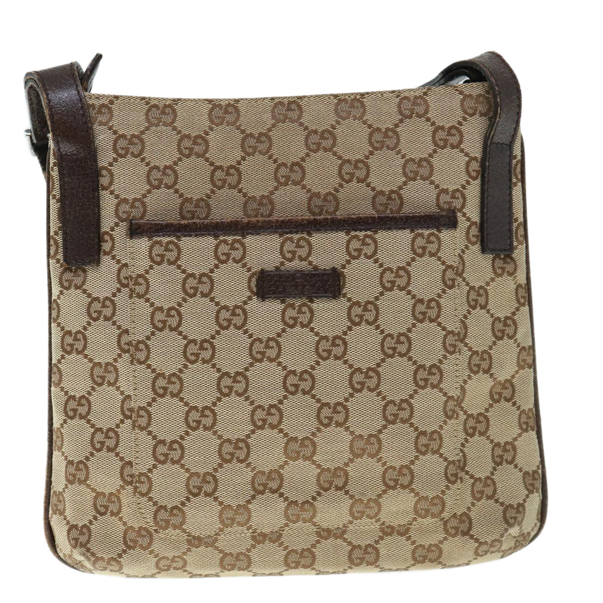 GUCCI GG Canvas Shoulder Bag Beige 122793 Auth 60517