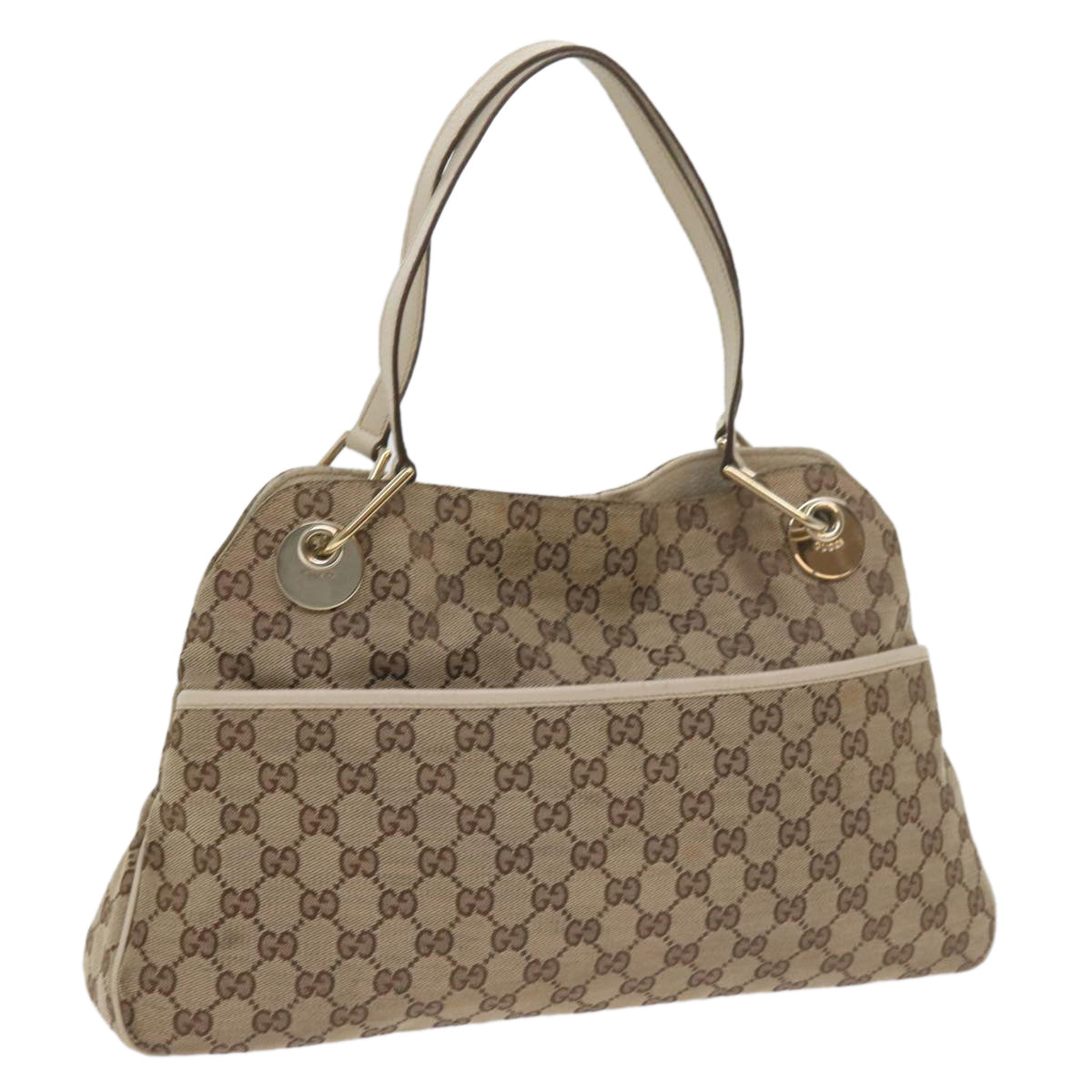 GUCCI GG Canvas Tote Bag Beige 121023 Auth 60518