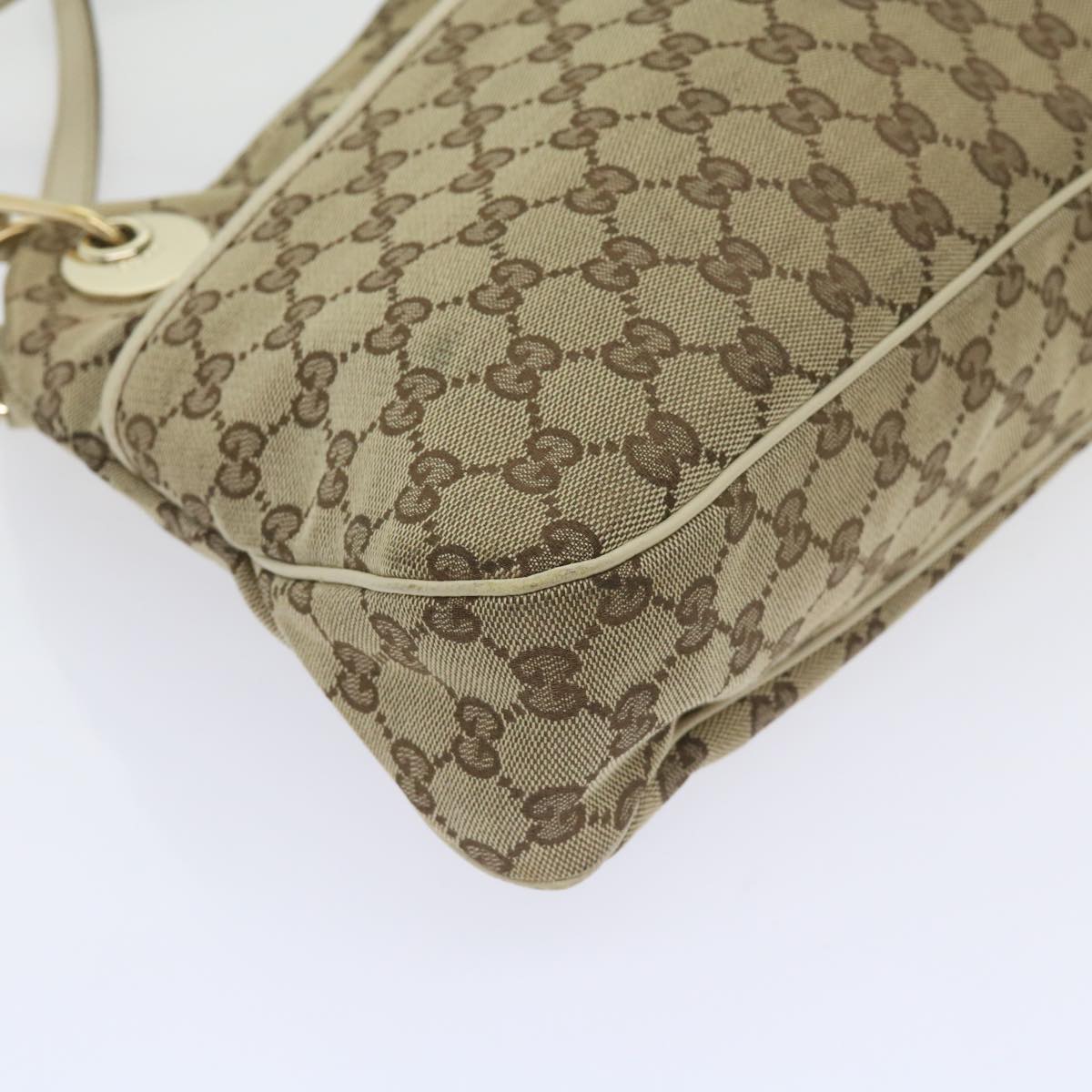 GUCCI GG Canvas Tote Bag Beige 121023 Auth 60518