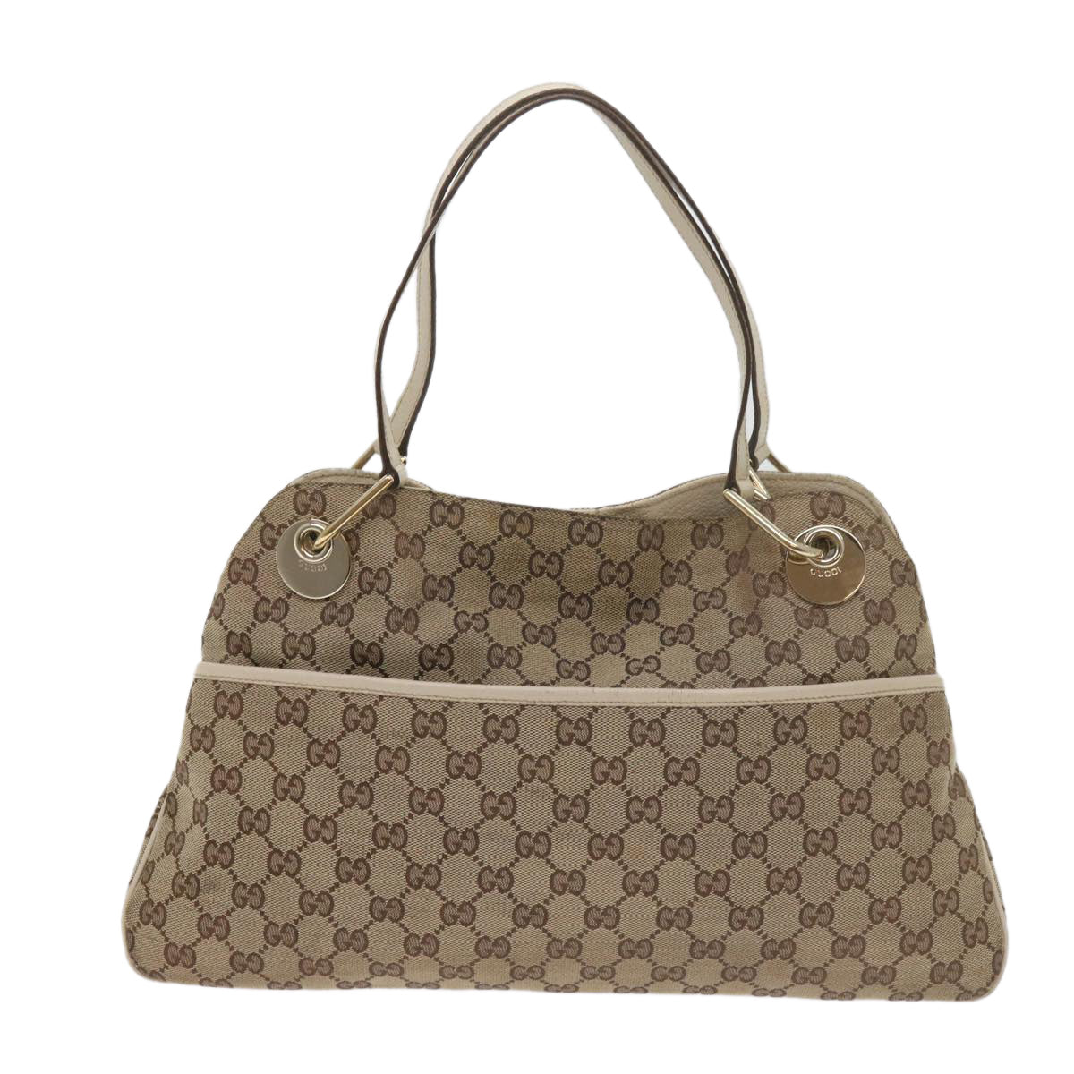 GUCCI GG Canvas Tote Bag Beige 121023 Auth 60518