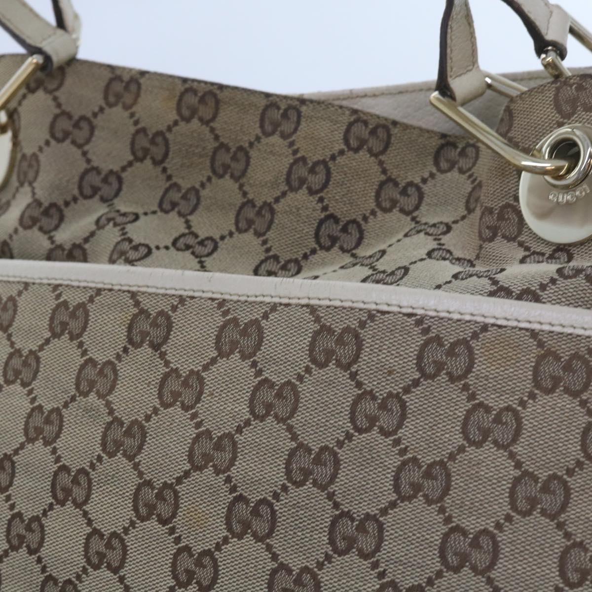 GUCCI GG Canvas Tote Bag Beige 121023 Auth 60518 - 0