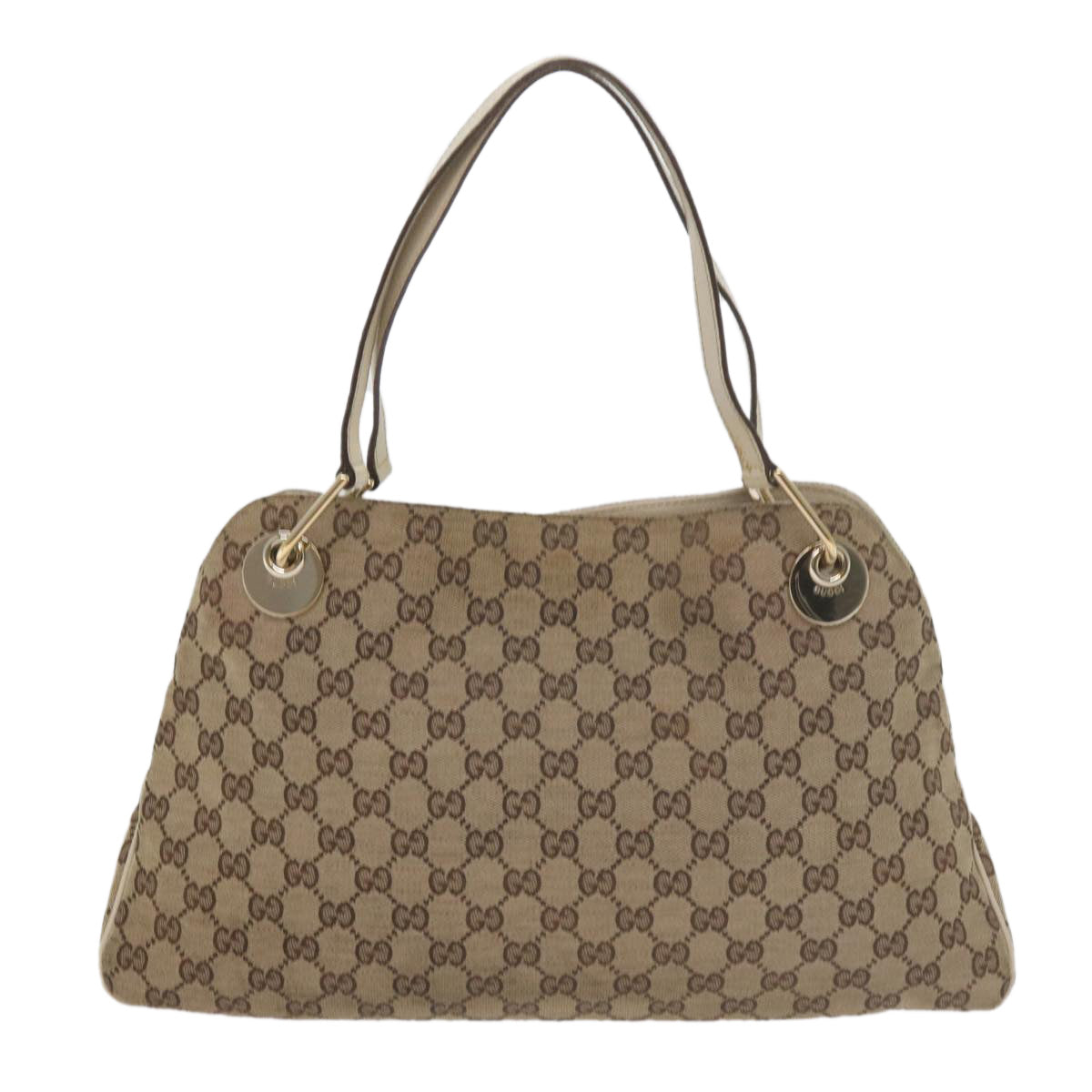 GUCCI GG Canvas Tote Bag Beige 121023 Auth 60518