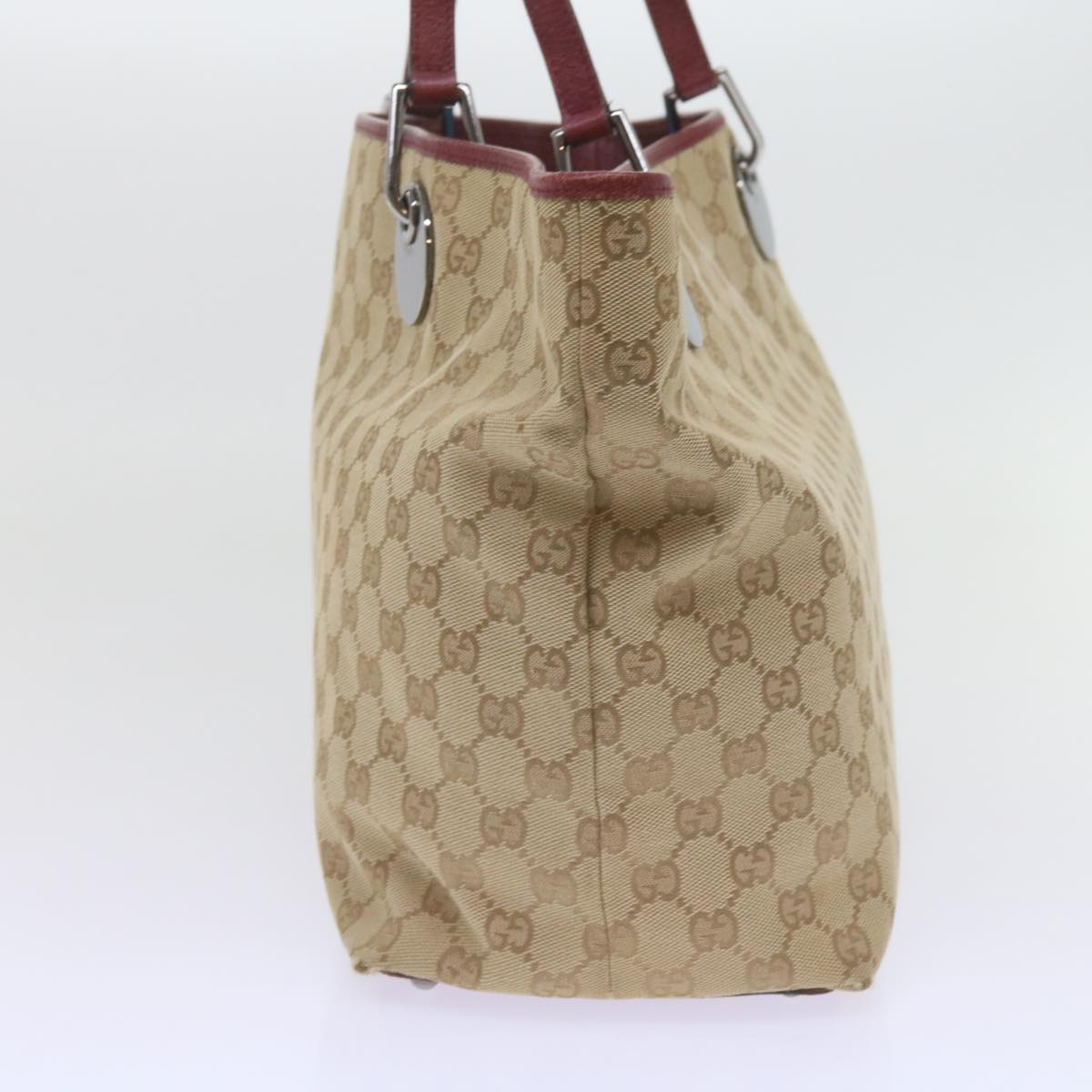 GUCCI GG Canvas Tote Bag Beige 120838 Auth 60521