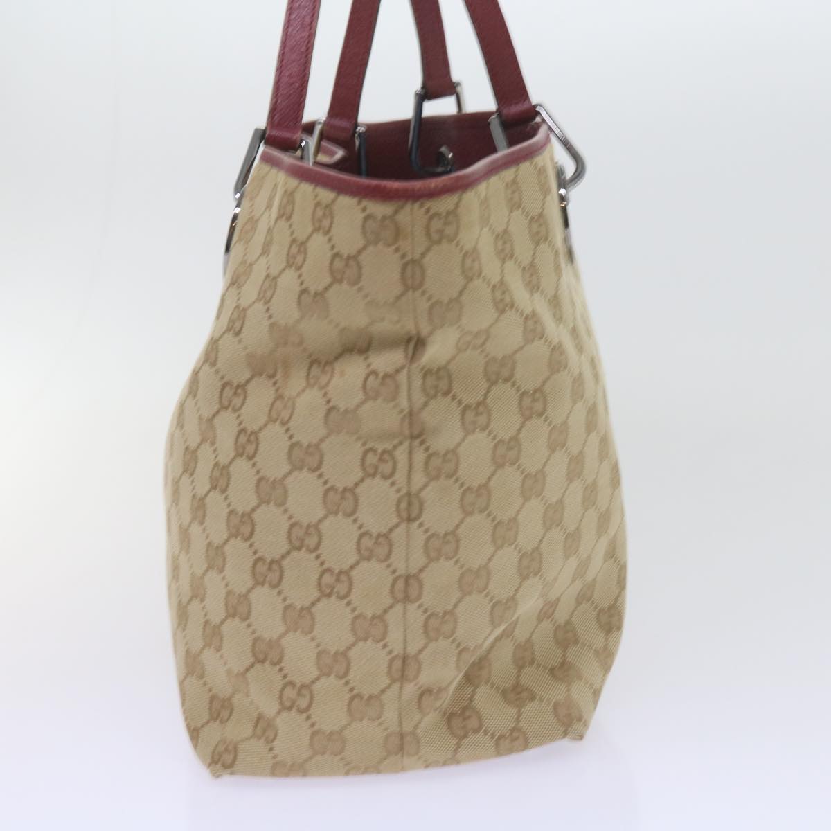 GUCCI GG Canvas Tote Bag Beige 120838 Auth 60521