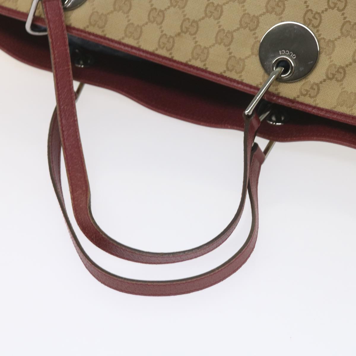 GUCCI GG Canvas Tote Bag Beige 120838 Auth 60521