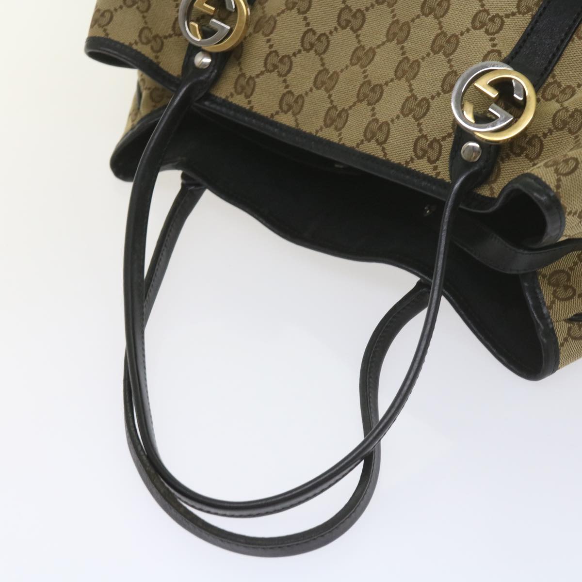 GUCCI GG Canvas Tote Bag Beige 232957 Auth 60522