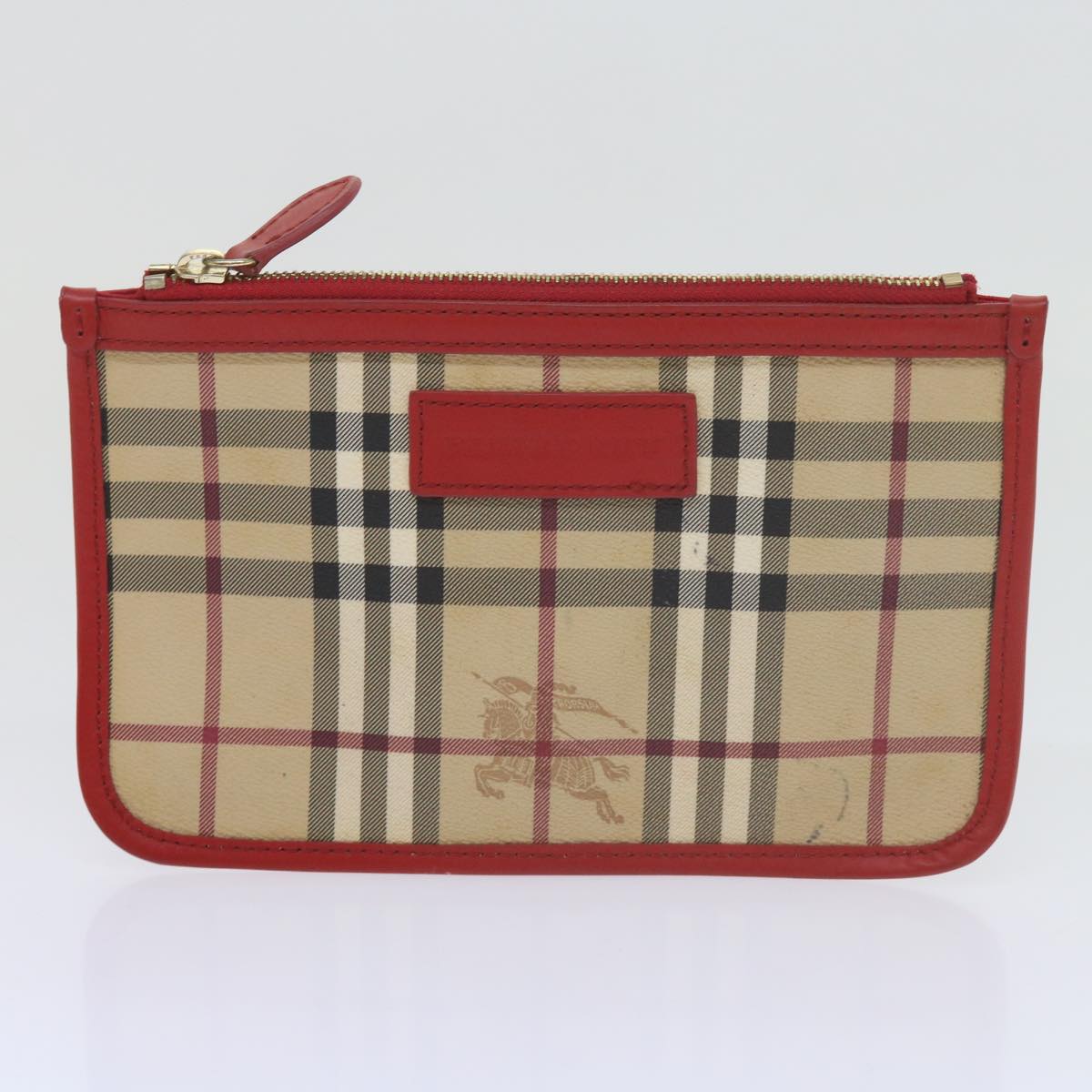 BURBERRY Nova Check Tote Bag PVC Leather Beige Auth 60528