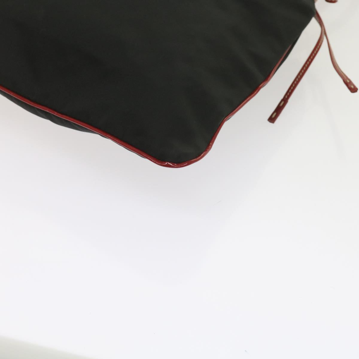 PRADA Hand Bag Nylon Black Red Auth 60533