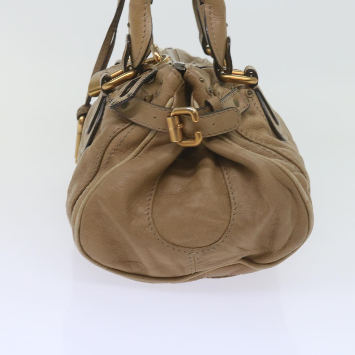 Chloe Paddington Hand Bag Leather Beige Auth 60548