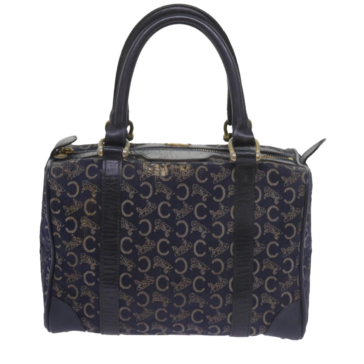 CELINE C Macadam Canvas Hand Bag Navy Auth 60577 - 0