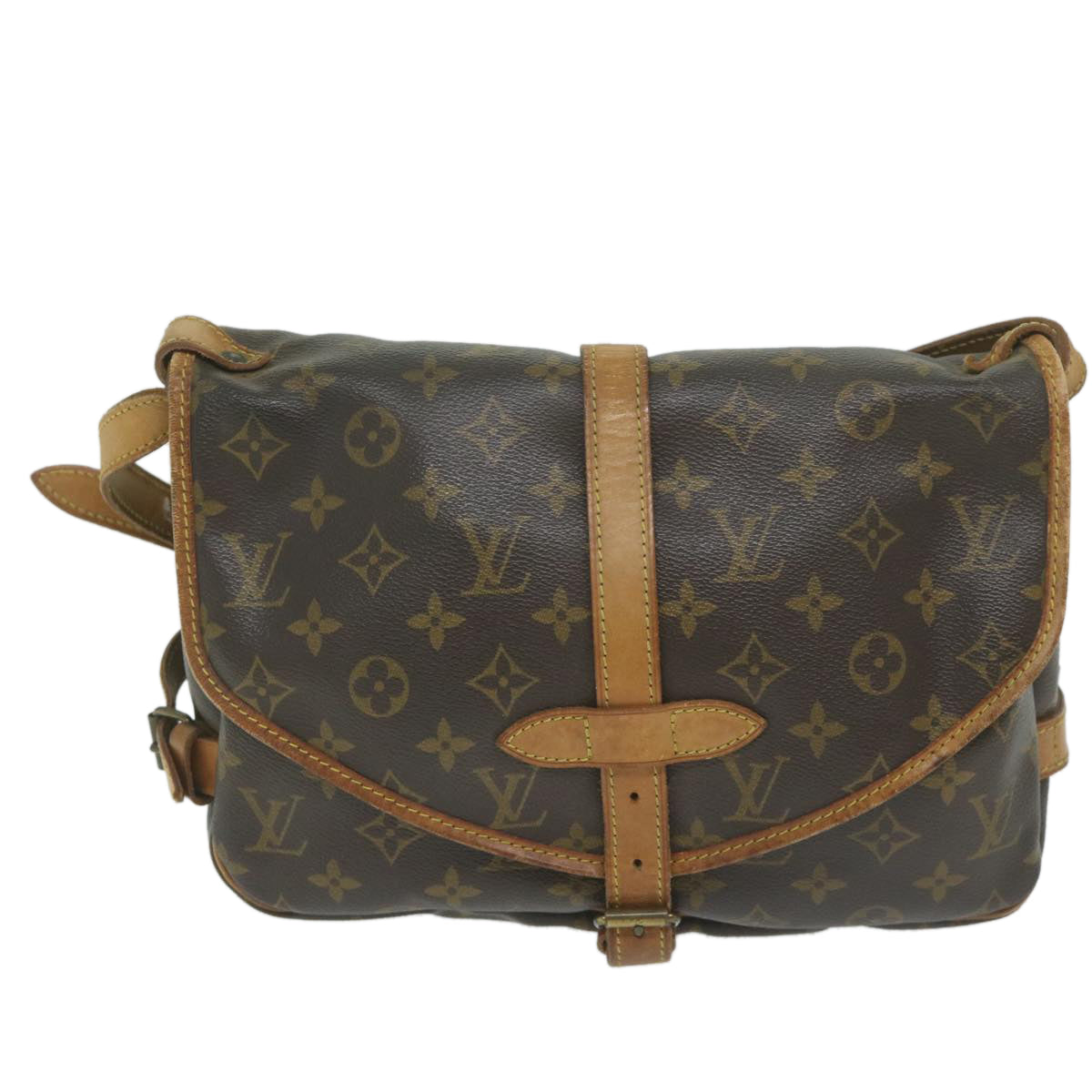 LOUIS VUITTON Monogram Saumur 30 Shoulder Bag M42256 LV Auth 60579