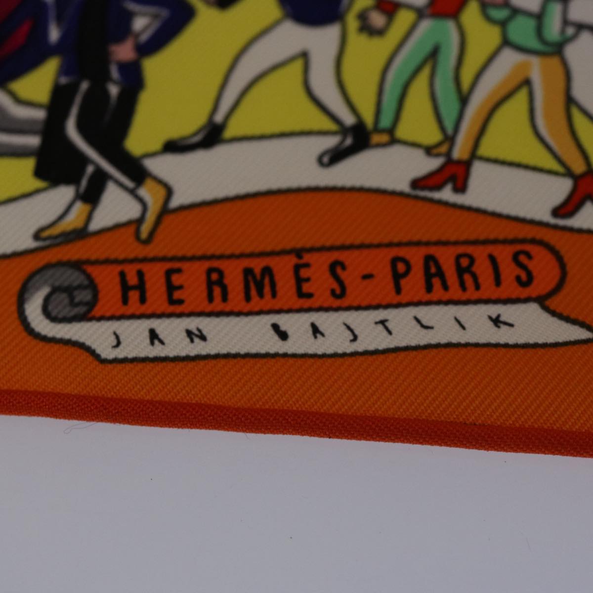 HERMES Carre 90 EXPOSITION UNIVERSELL Scarf Silk Orange Auth 60588A