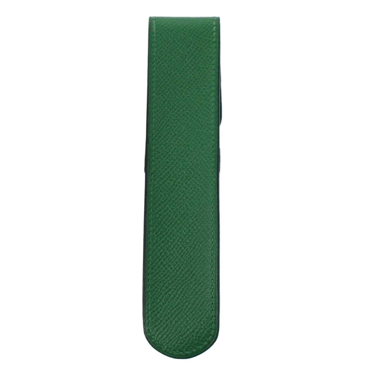 HERMES Pen Case Leather Green Auth 60589 - 0