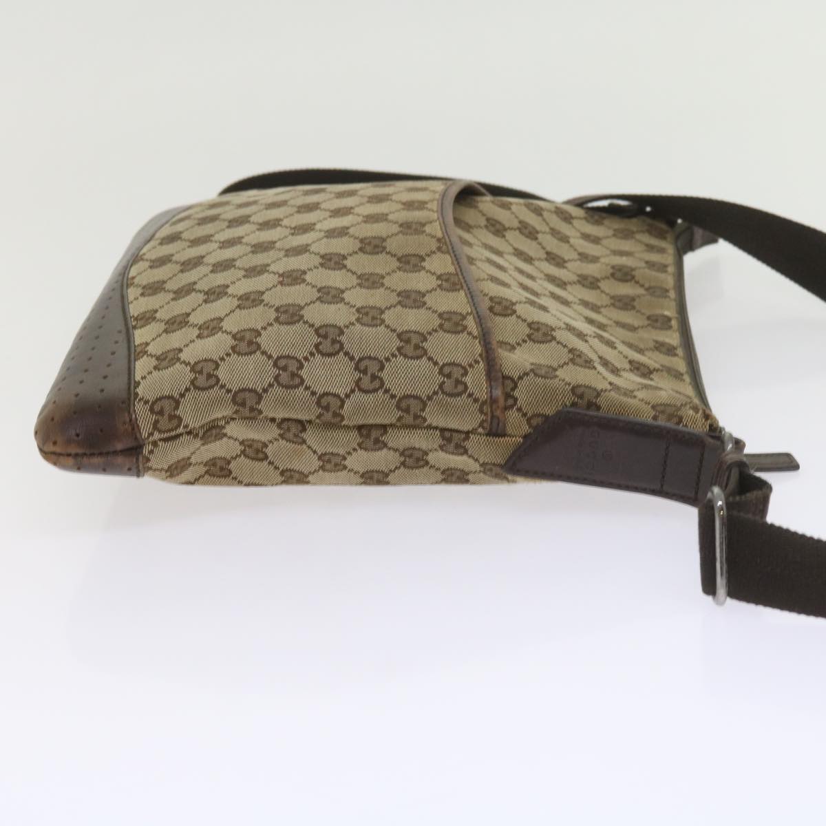 GUCCI GG Canvas Shoulder Bag Beige 145857 Auth 60606