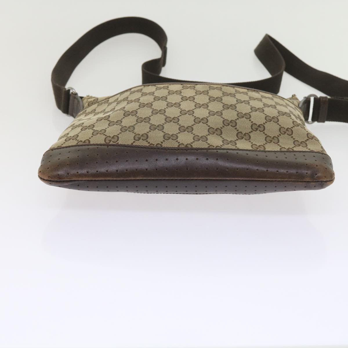 GUCCI GG Canvas Shoulder Bag Beige 145857 Auth 60606