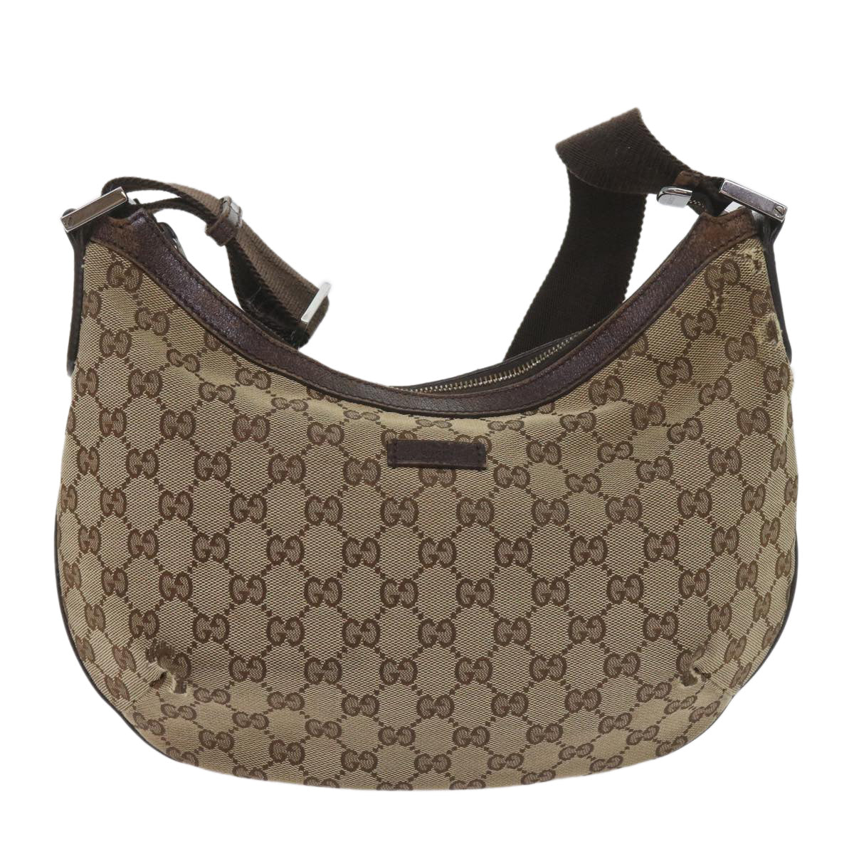 GUCCI GG Canvas Shoulder Bag Beige 181092 Auth 60607