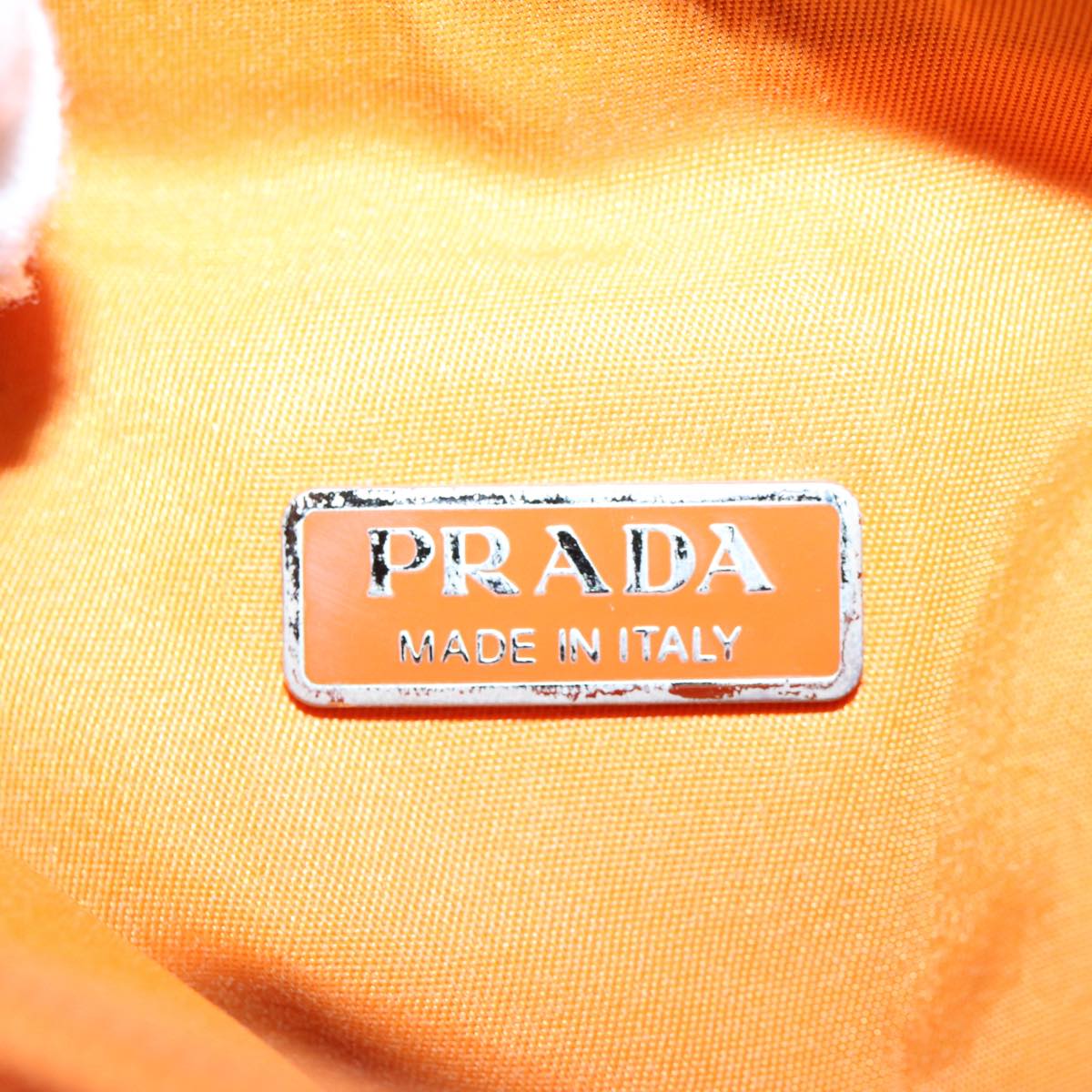 PRADA Hand Bag Nylon Orange Auth 60634
