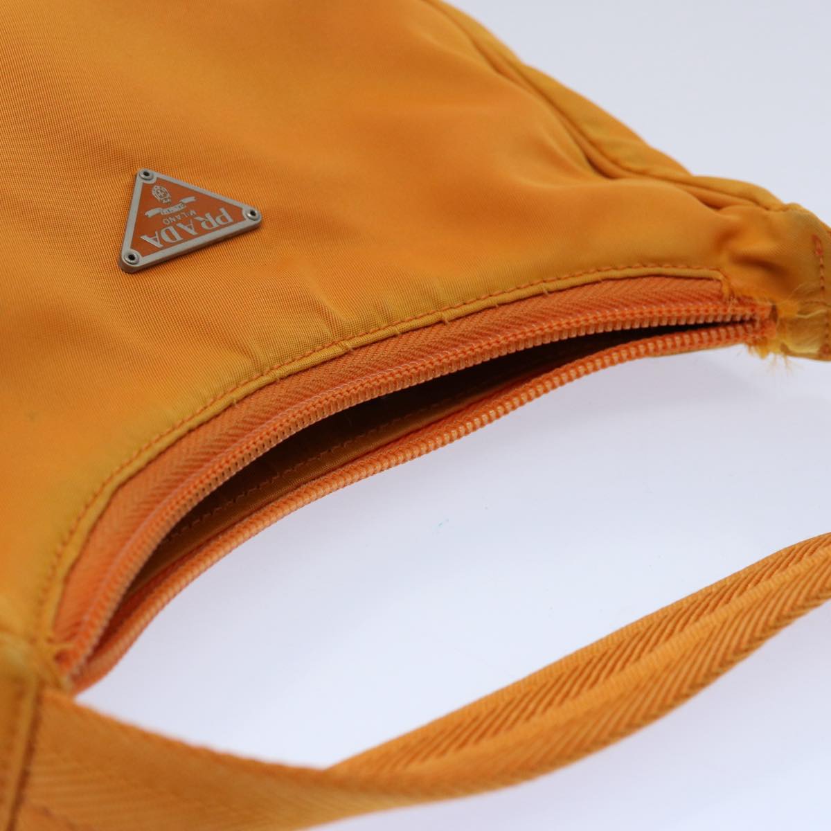 PRADA Hand Bag Nylon Orange Auth 60634