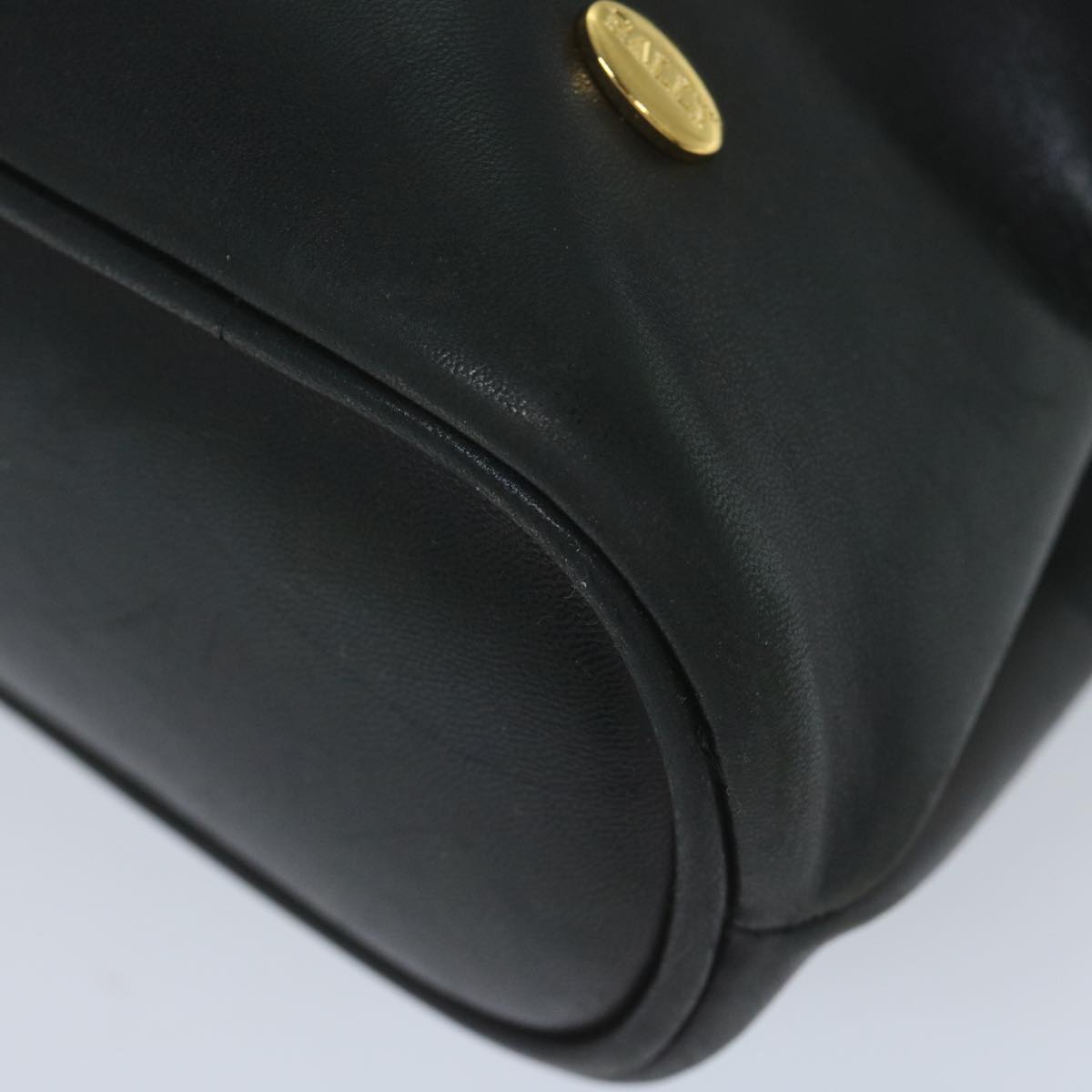 BALLY Tote Bag Leather Black Auth 60671