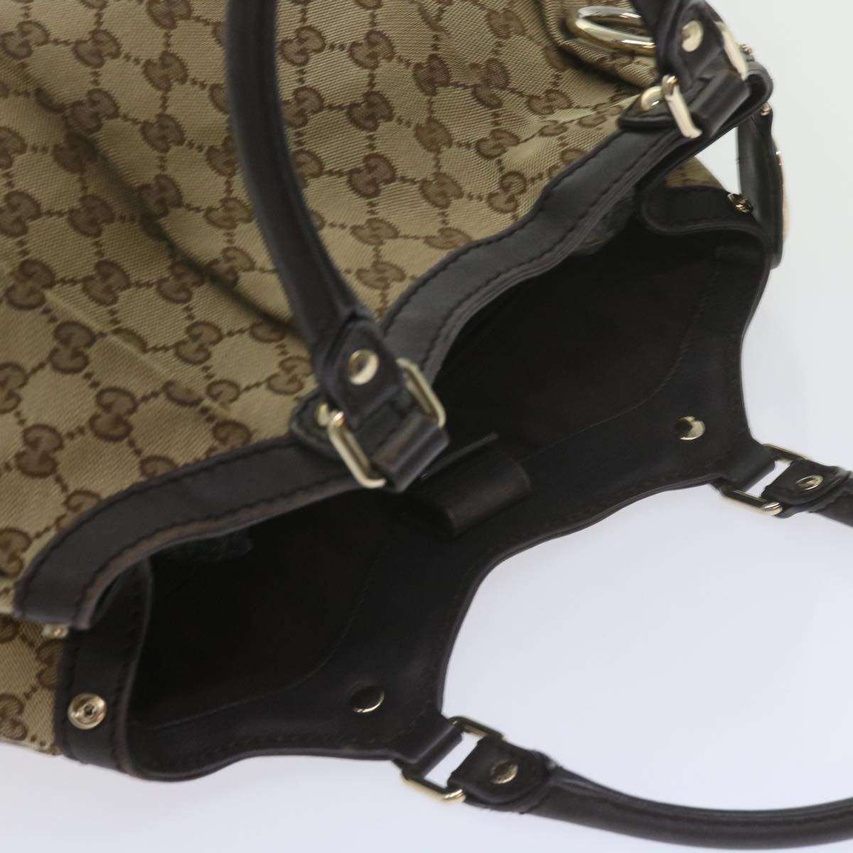 GUCCI GG Canvas Tote Bag Beige 211944 Auth 60688