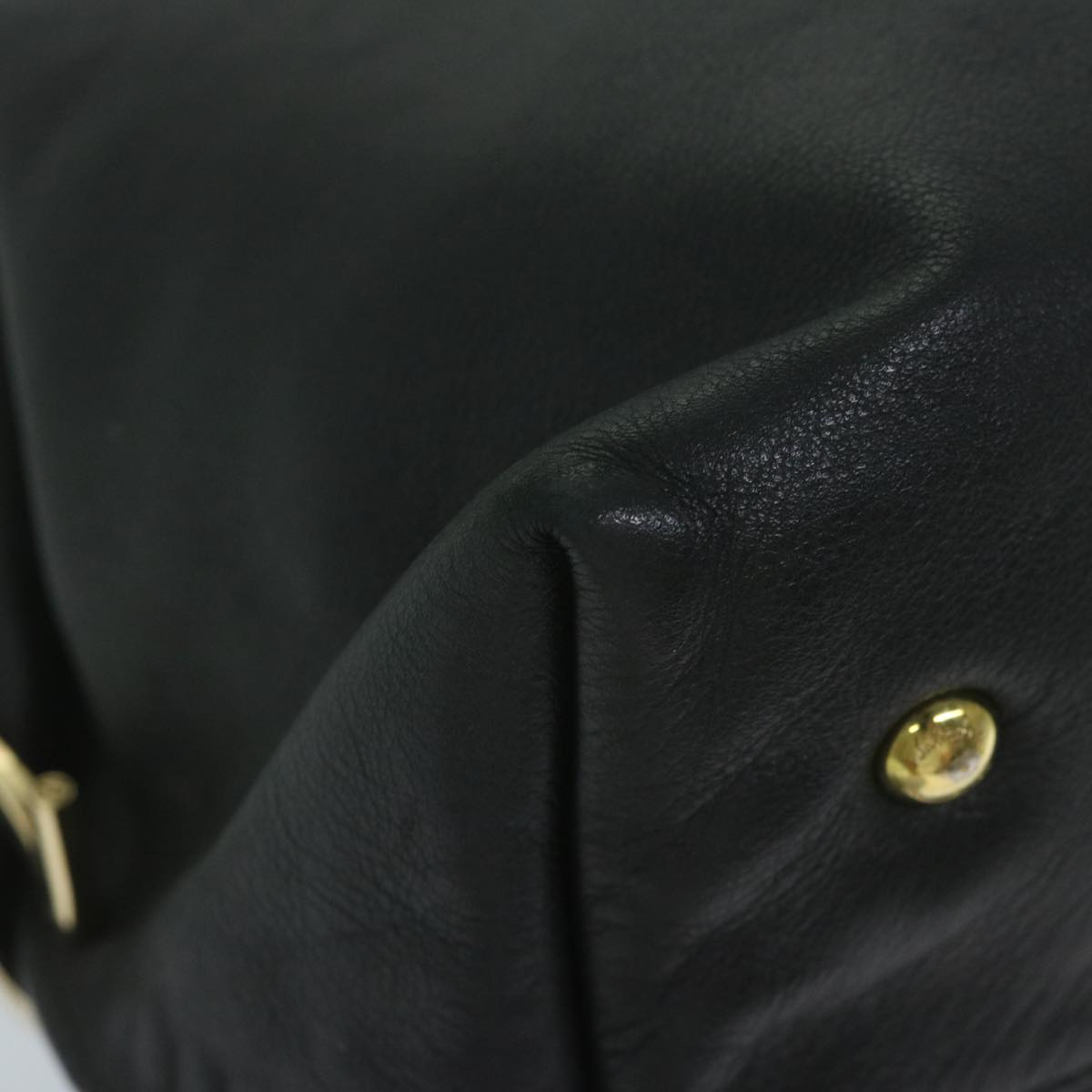 Salvatore Ferragamo Gancini Tote Bag Leather Black Auth 60689