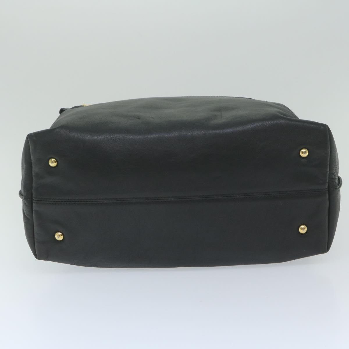 Salvatore Ferragamo Gancini Tote Bag Leather Black Auth 60689