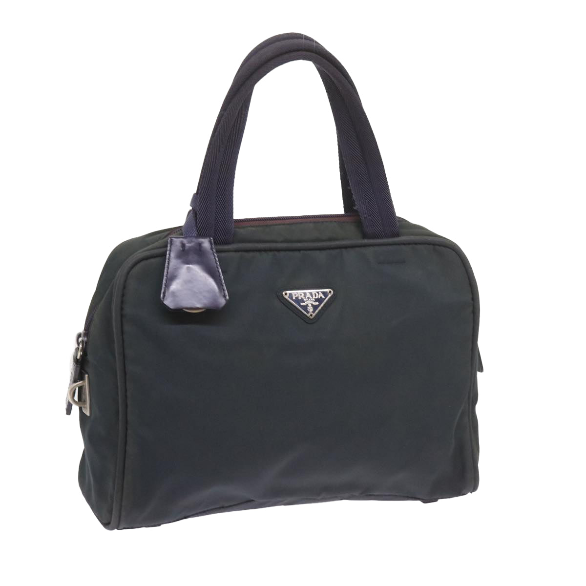 PRADA Hand Bag Nylon Green Auth 60700