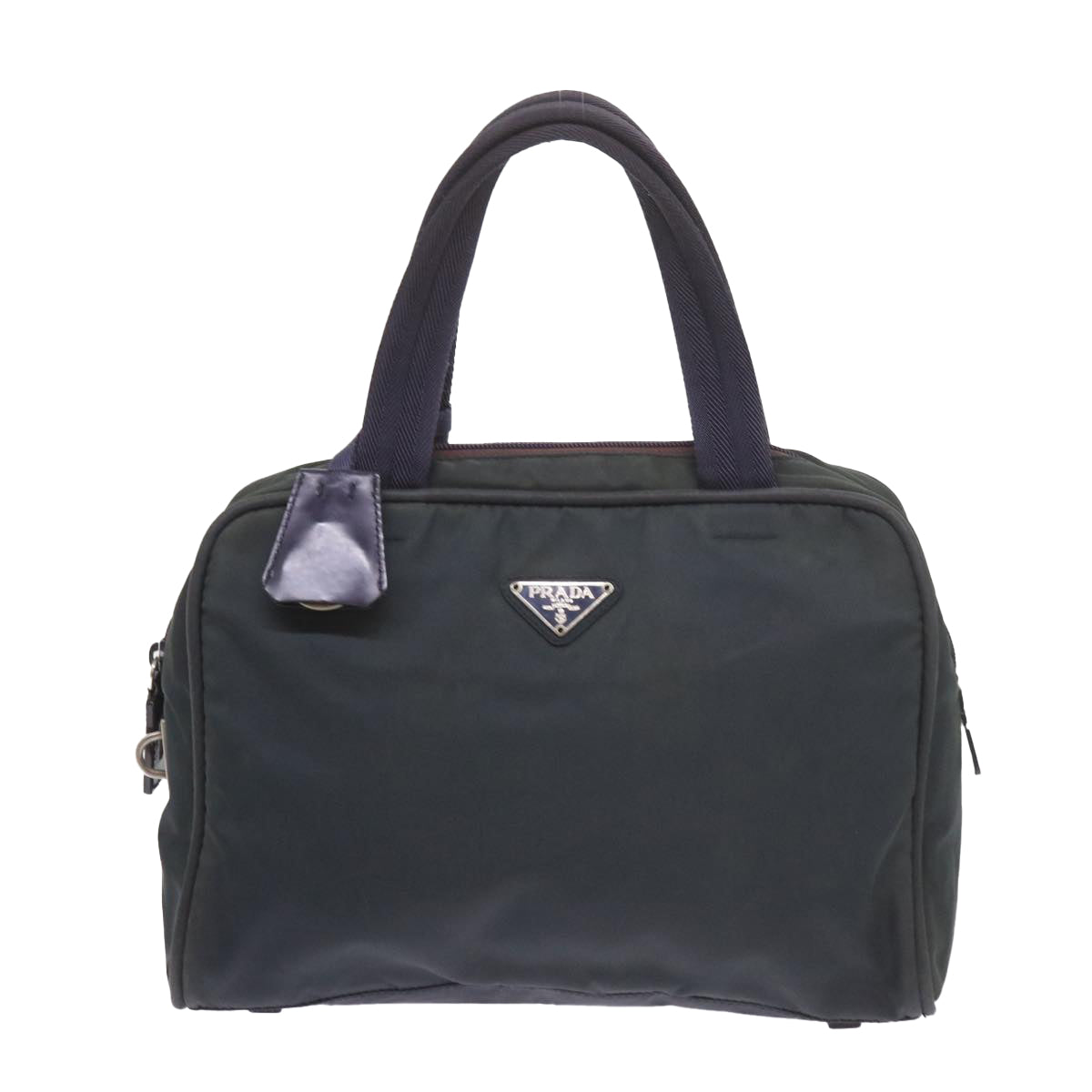 PRADA Hand Bag Nylon Green Auth 60700