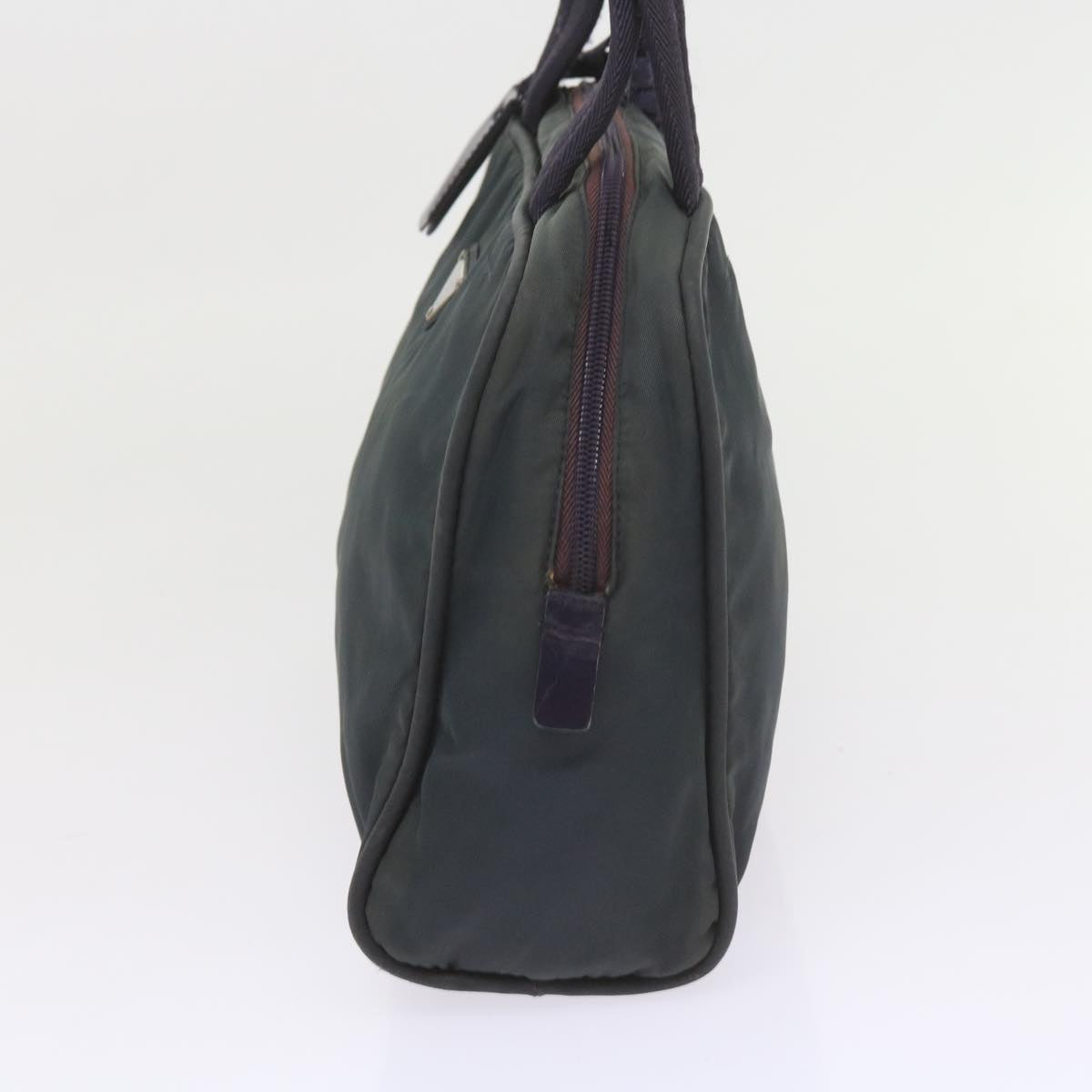 PRADA Hand Bag Nylon Green Auth 60700
