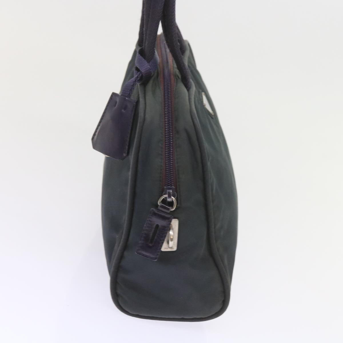 PRADA Hand Bag Nylon Green Auth 60700