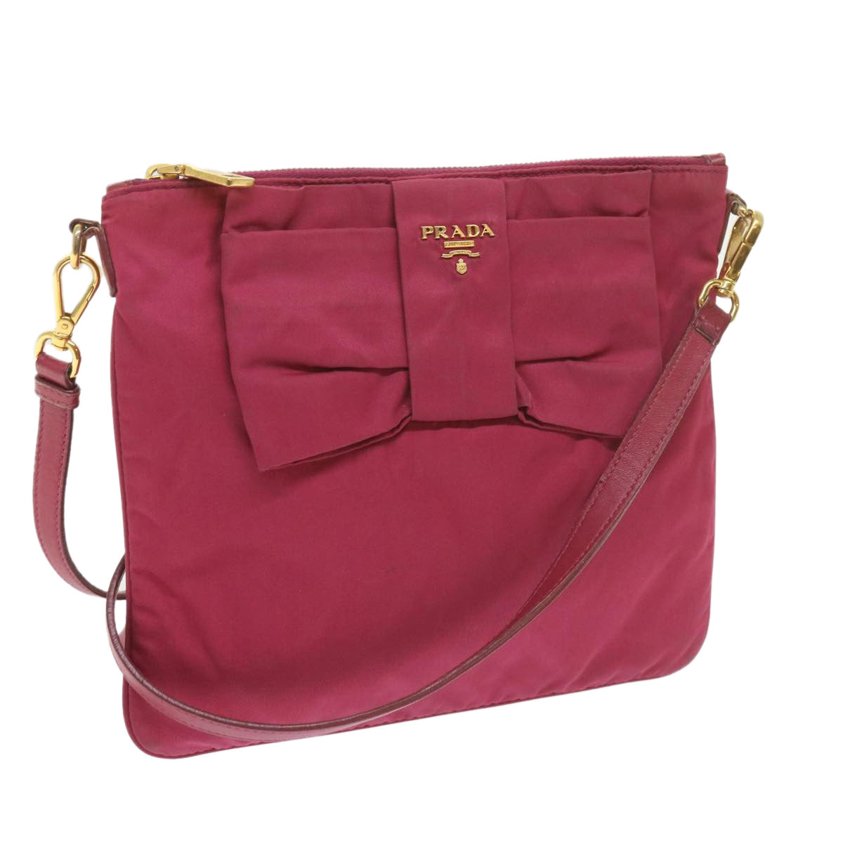 PRADA Shoulder Bag Nylon Pink Auth 60702