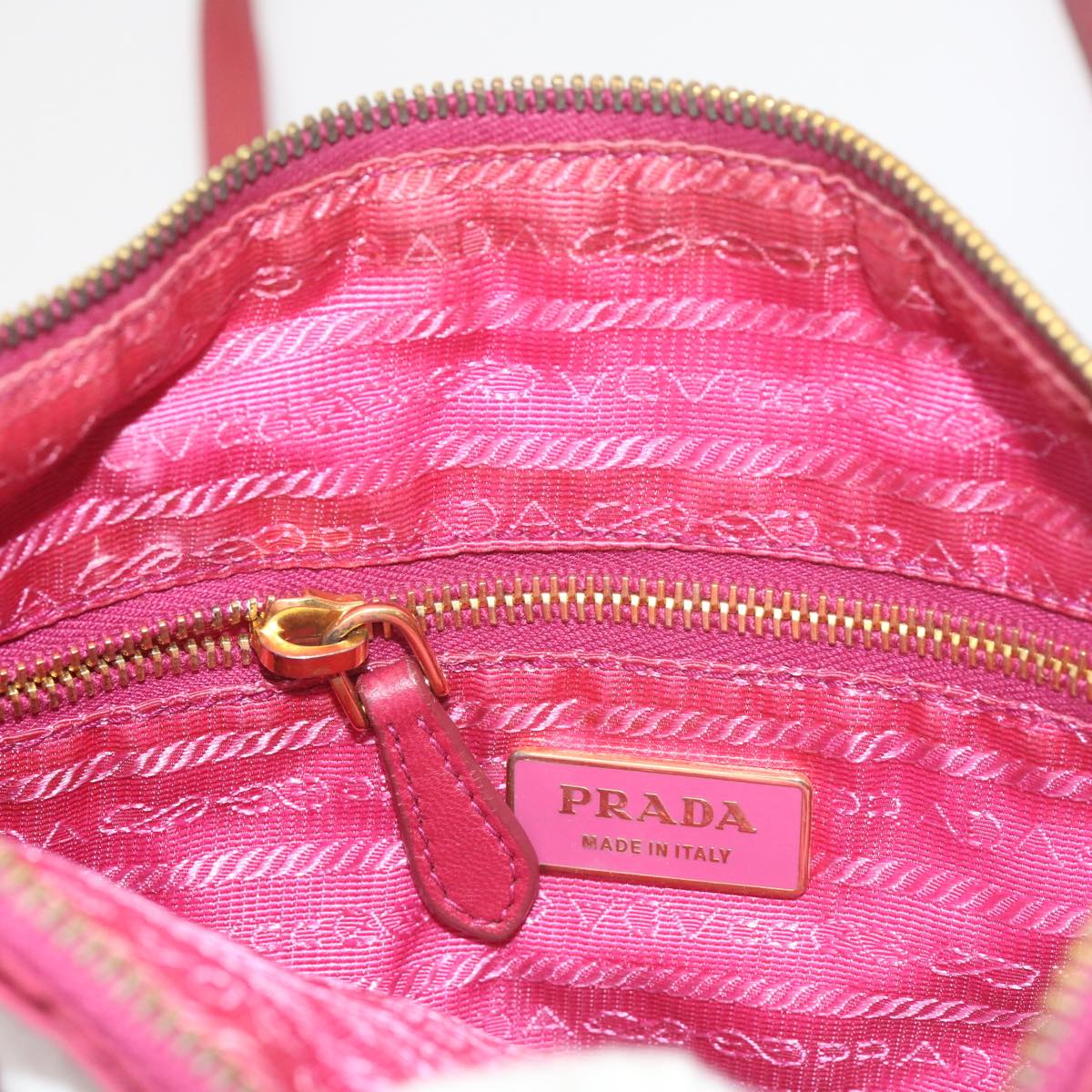 PRADA Shoulder Bag Nylon Pink Auth 60702