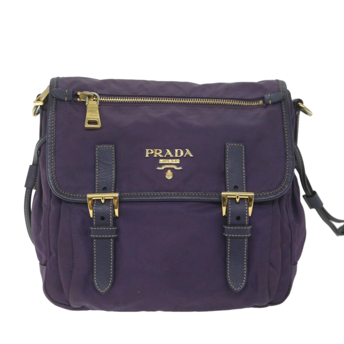 PRADA Shoulder Bag Nylon Purple Auth 60703 - 0